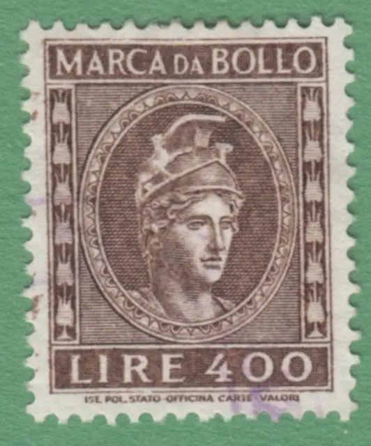 Italy Marca da Bollo Revenue Bft #255 used 400L mdm head wmk stars 1959 cv $32