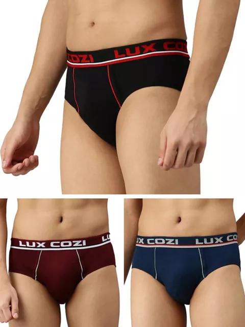 Lux Cozi Calzoncillos de algodón para hombre - Paquete de 3 soporte y...