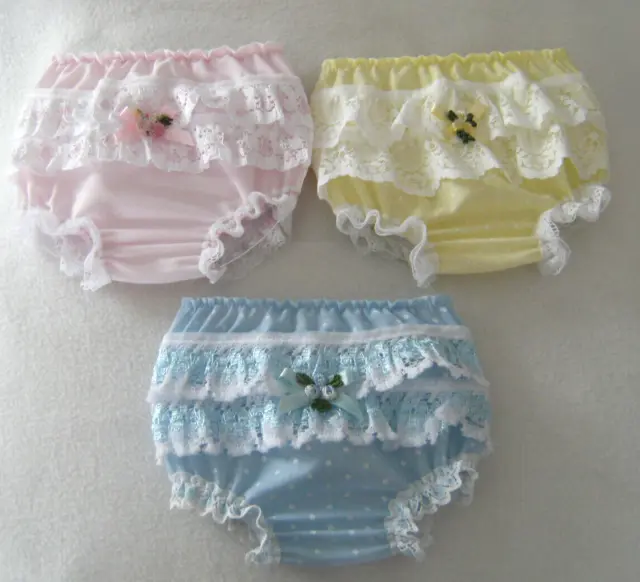 3 PAIRS KNICKERS *FANCY PANTS* for 16" DOLLS TINY TEARS - BABY BORN - FIRST LOVE