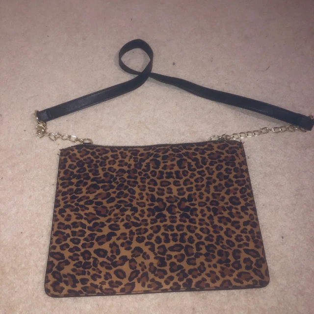Leopard print store clutch bag primark