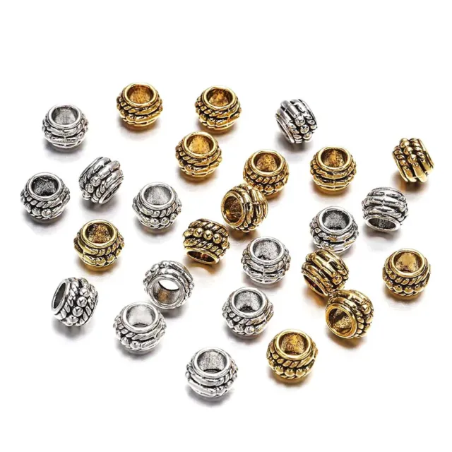 Gold  Antique Plated Loose Spacer Bead For Jewelry Making Vintage 30pcs/lot 8mm