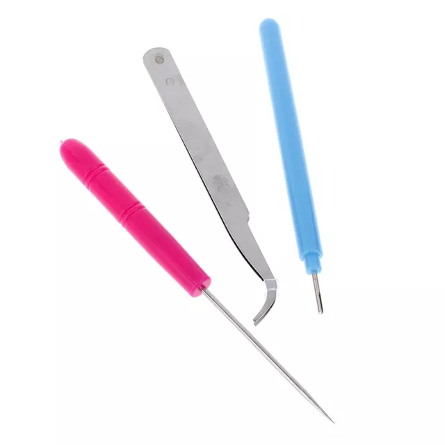 3xPaper DIY Set Quilling Paper Tools Tweezer Needle Pins Slotted Pen Tool Ki-wa