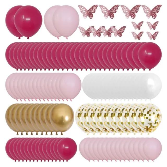 Kit d'arche de ballons en Latex, 97 pièces, guirlande de couleur Rose,  rouge, noir, pour fête, décoration d'anniversaire