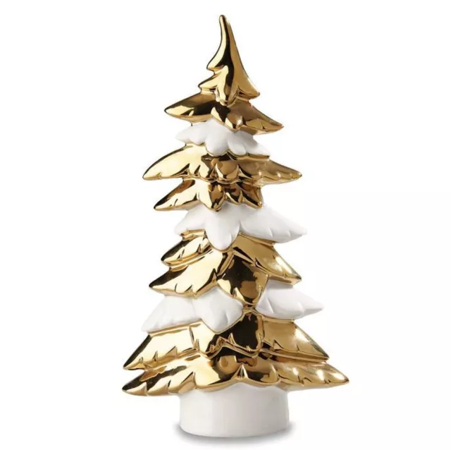 ALBERO DI NATALE in porcellana bianco e oro da 21 cm 1CBC