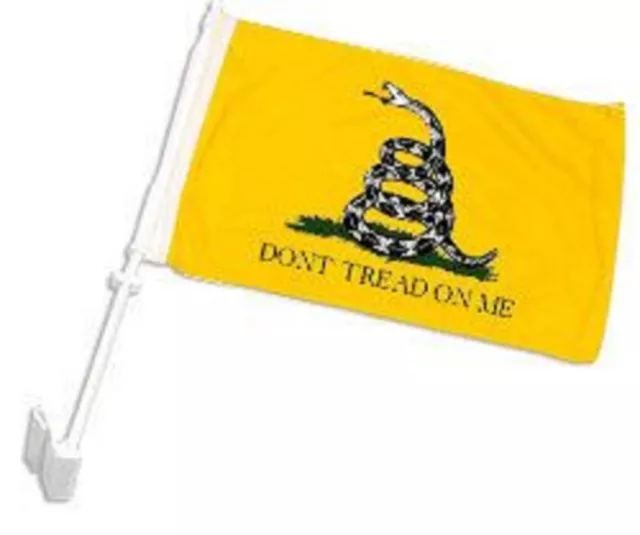 2 PACK 12x18 Gadsden White Snake Double Sided Car Window Vehicle 12"x18" Flag