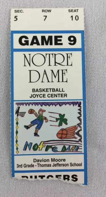 1996 01/20 Rutgers at Notre Dame Basketball Ticket Stub - Seat 10
