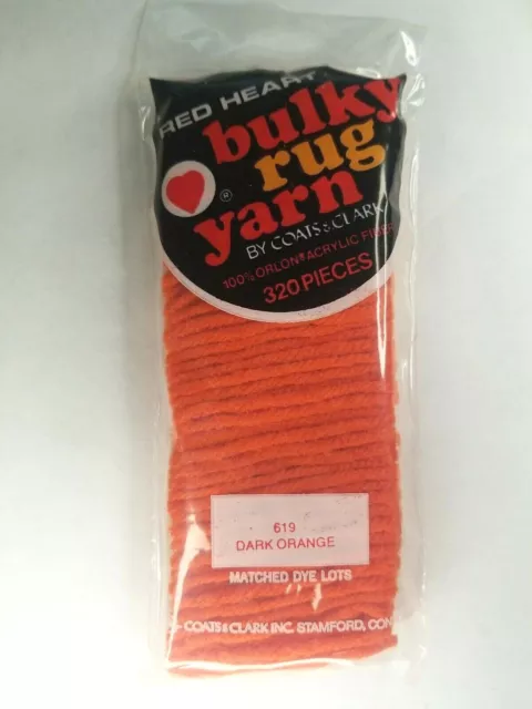 Red Heart Latch Hook Bulky Rug Yarn - 619 Dark Orange - 320 Pieces