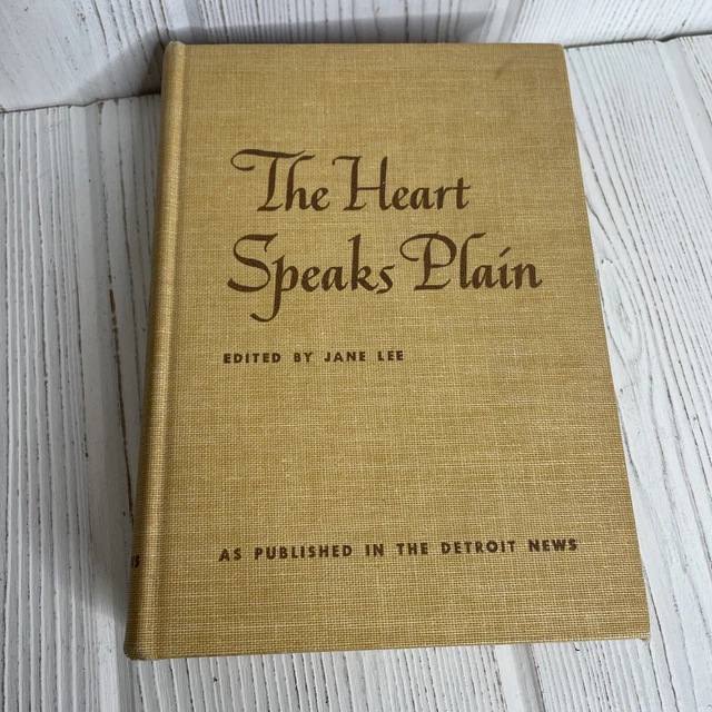 Click On Detroit THE HEART SPEAKS Plain Detroit News Jane Lee HC Book 1949 Signed £9.60 ...
