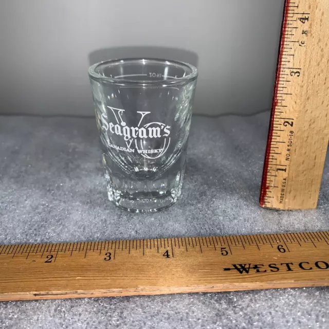 SET OF 2 SEAGRAM'S VO CANADIAN WHISKY SHOT GLASSES with Measuring