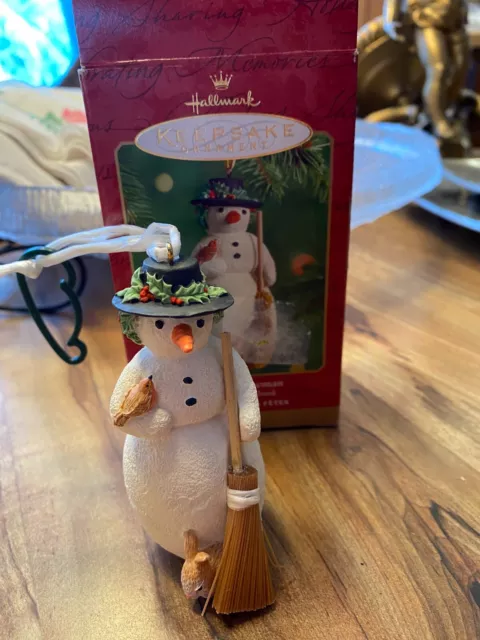 Vintage 2001 Hallmark Keepsake My First Snowman Christmas Ornament 3 3/4"