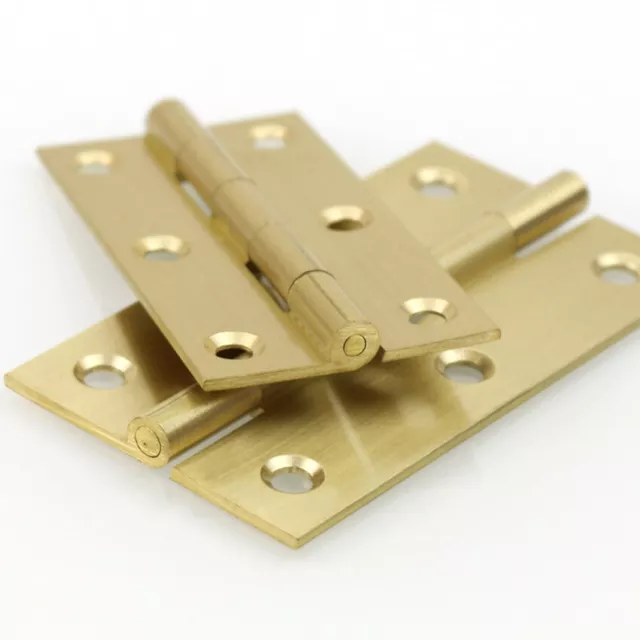 Quality Solid Brass Fix Pin Butt Hinge, Decorative Box Furniture Doors Hinges 2