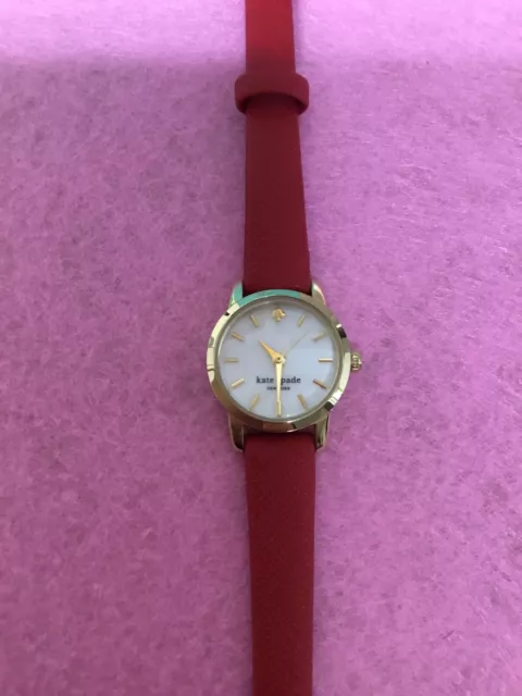 KATE SPADE Womens Metro RED Leather Strap 34mm Watch