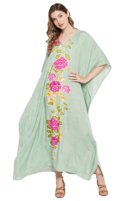 Womens Long Maxi Kaftan Dress Kimono Plus Size Boho Caftan Gown Beach Sundress