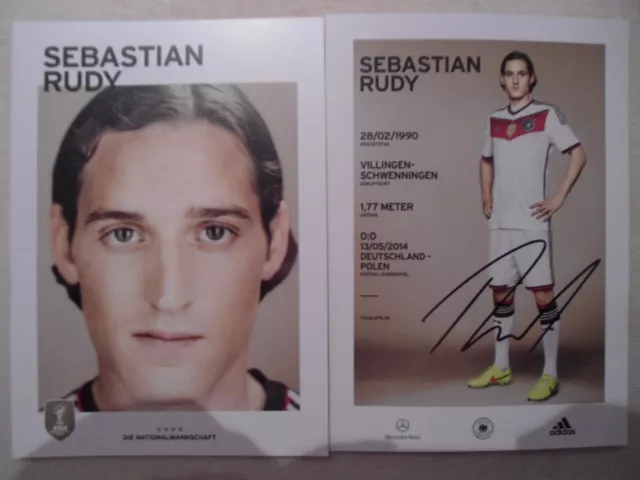 Sebastian Rudy Autogrammkarte Ak DFB WM 2014 Original signiert LOOK NEU TOP 2