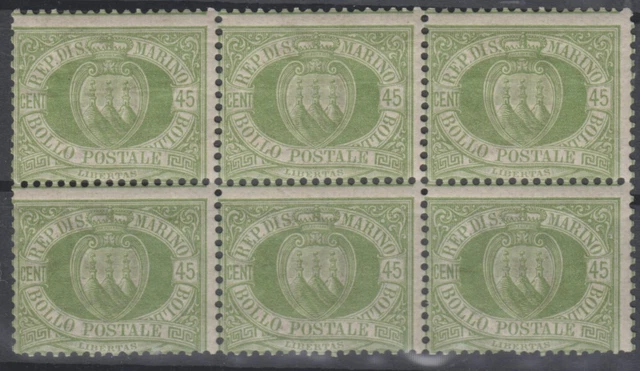 6er Block Landeswappen San Marino 1892 postfrisch 7573