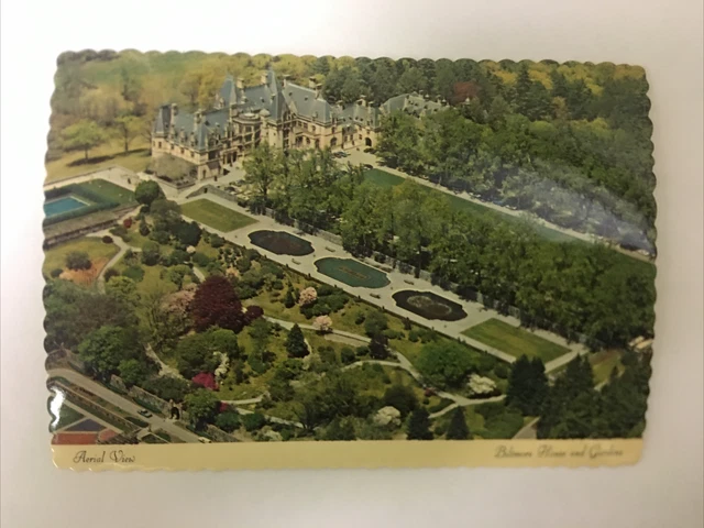 Aerial View Biltmore House And Gardens North Carolina Vintage Postcard