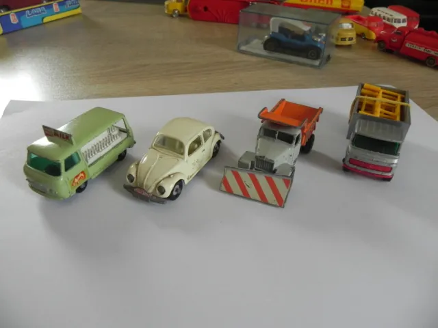MATCHBOX LESNEY - Lot de 4 véhicules (Coccinelle, Commer, Scammell, Scaffoldind)