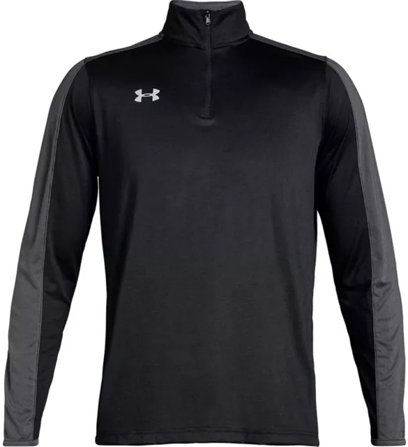 UNDER ARMOUR Novelty Locker 1/4 Zip Training Top sz M Medium Black Gray Shirt