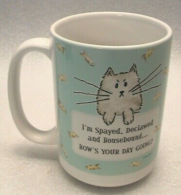 Cat Kitty Kitten Coffee Tea Mug Vintage Ceramic Cuppa Made In Usa Holds 16 Ounce