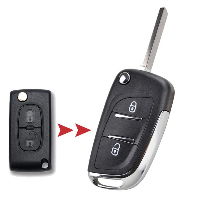 Flip Key Shell Case HU83 CE0523 – 2-Button Remote For Peugeot 207 307 308 407 807 5008 & Citroen C2 C3 C4 C8