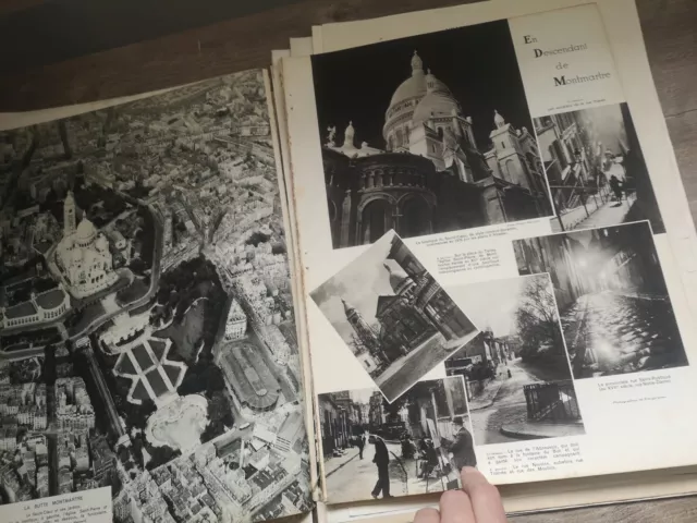 Gros lot de coupures de journaux sur Paris Années 1910 à 1930: dessins, gravures