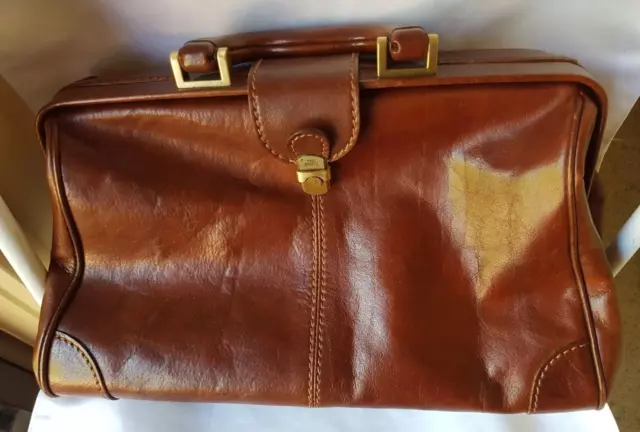 VINTAGE LEATHER DOCTOR Bag Antique Bag Old Medicine bag Apothecary