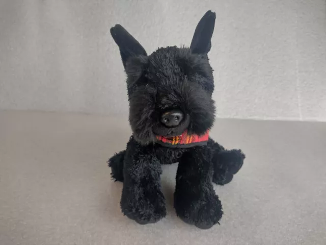 Keel Toys Black Scottie Dog with Tartan Coat - Collectable Terrier