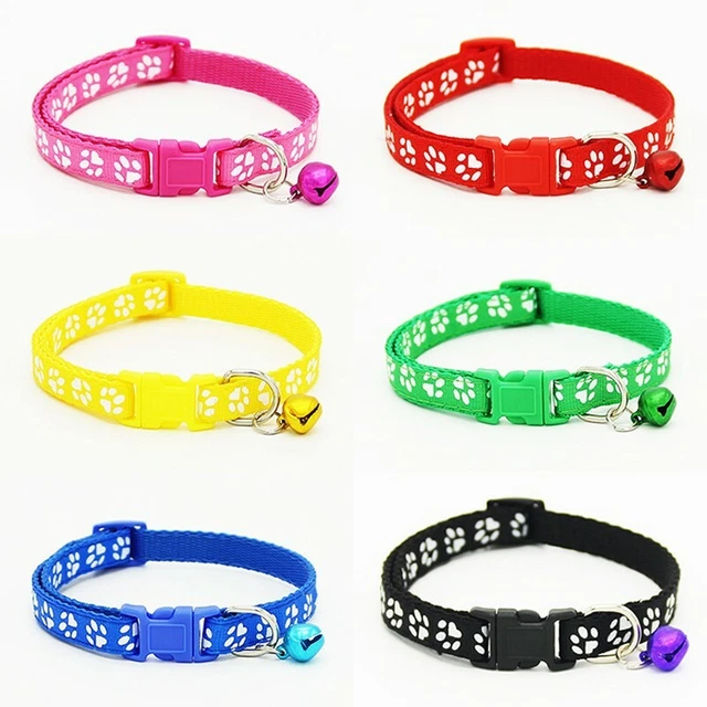 12 Pièce Réglable Petit Animal Chien Chat Chaton Chiot Patte Imprimé Col Bell De