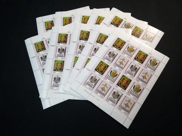 DDR 1990 10 kpl. Bogen 5x FN 2 5x FN 4 Postfrisch siehe Fotos (A 8309)