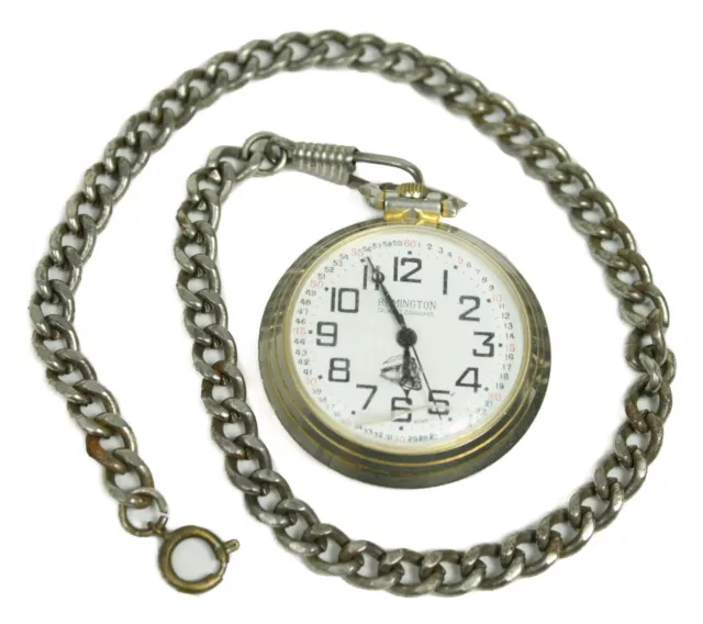 VINTAGE REMINGTON QUARTZARAMA POCKET WATCH TRAIN SWISS for REPAIR or PARTS 11.99 PicClick