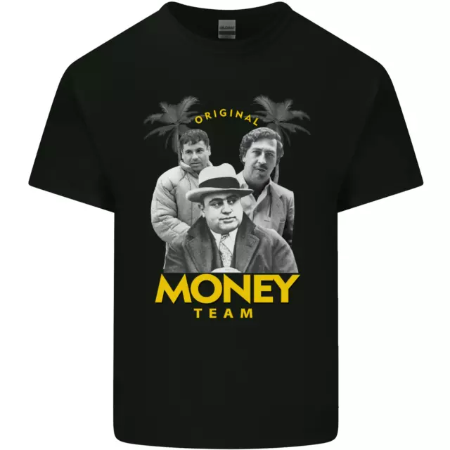 T-shirt top da uomo cotone Money Team Pablo Escobar El Chapo Al Capone