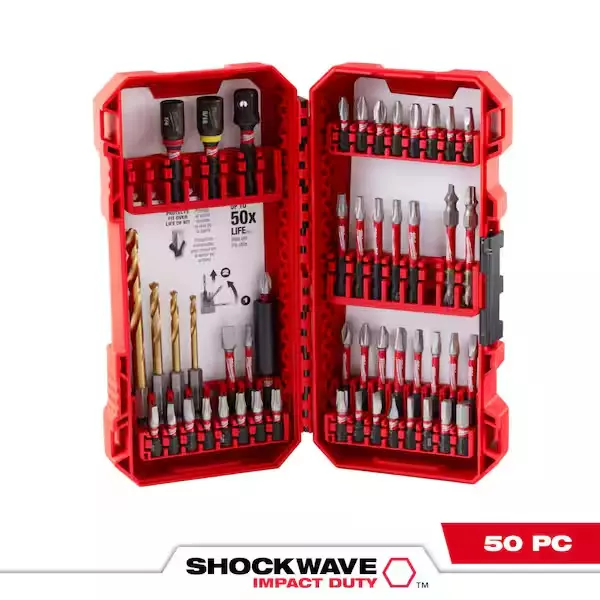 Milwaukee SHOCKWAVE Impact Duty Driver Drill Bit Set, 50-Piece 48-32-4024