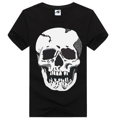 Womens Skull Crossbone Printed T Shirt Girls Short Sleeve Novelty Halloween Top