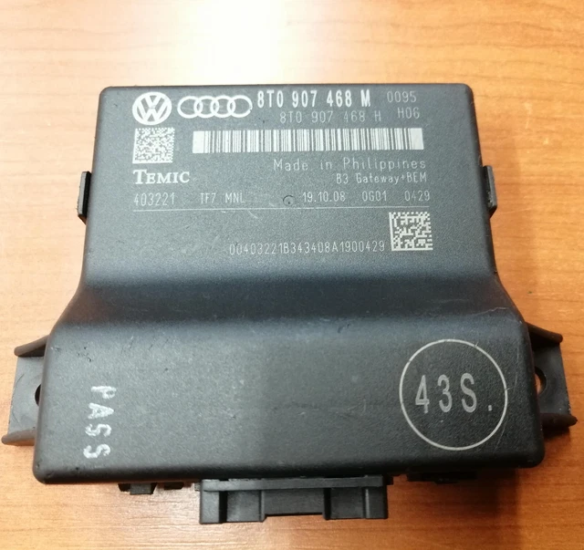 AUDI A4 S4 B8 8K Gateway Control Module Unit 8T0907468 EUR 17,75