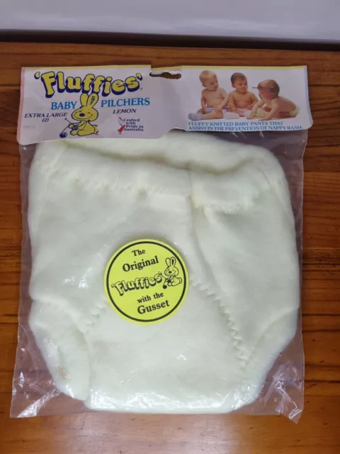 Fluffies New Vintage Baby Pilchers Nappy Covers Yellow Extra Large Made In AUS