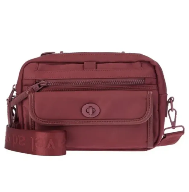 Samantha Brown Essential Crossbody Bag with Removable/Adjusting Strap - Burgundy