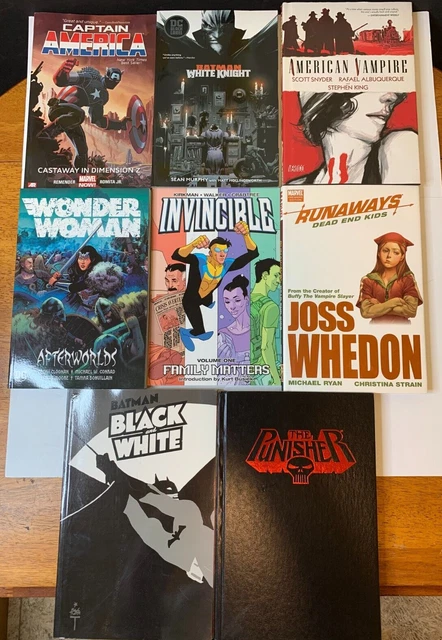 DC Marvel Comic HC TPB Lot 8 Batman Cap America Invincible Wonder Woman Punisher