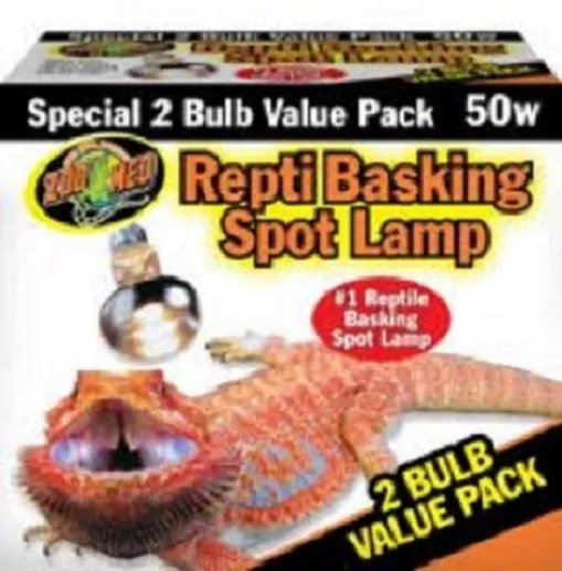 Zoo Med Repti Basking Spot Lamp - 50 Watt - 2 Bulb Pack - Sl2-50