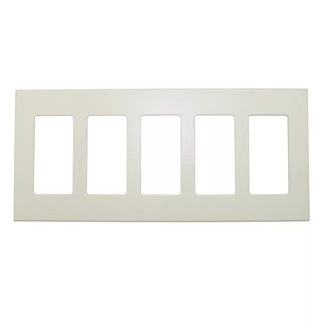 Lightolier Comfp5-Al 5-Gang Compli Screwless Faceplate Wall Plate, Almond