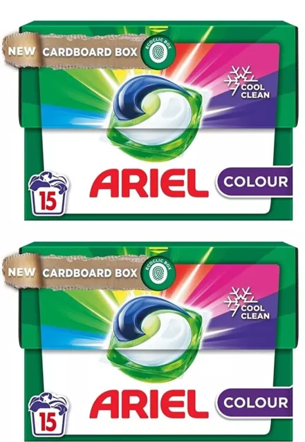 2 x Ariel Colour All-in-1 Pods Washing Liquid Capsules 15 Washes