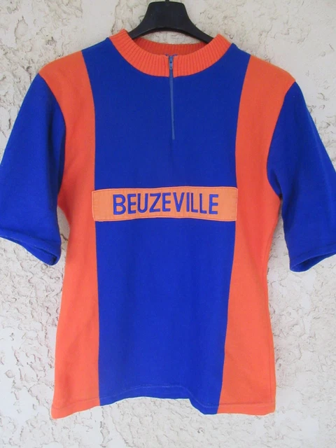 Maillot Cycliste Vintage équipe GAN - Années 70 - Coton - Taille XS/S - Bleu