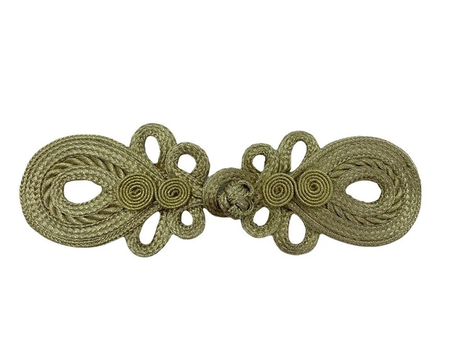 Alamari Lurex Oro Ricamati Soutage Cerchi 14,5x4 cm BTN1514
