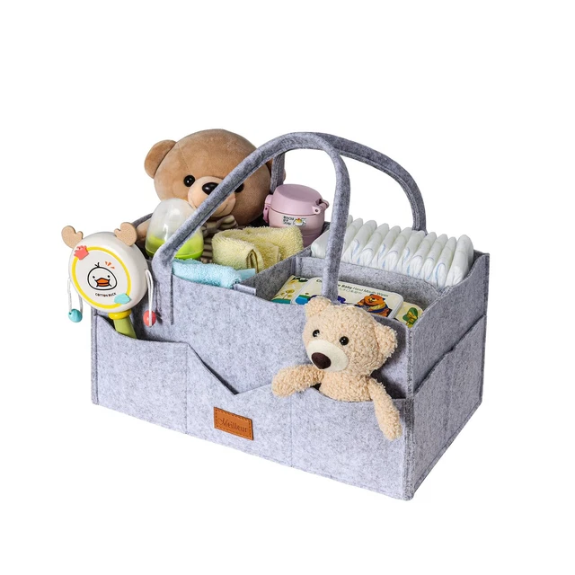Baby Diaper Caddy Organizer: Large Diaper Caddy Baby Girl & Baby Boy Felt