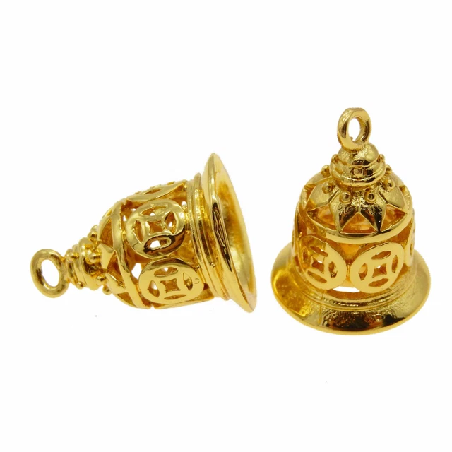 8 Stk Gold Farbe Messing Glocke geformt Schmuck Charms Anhänger Handwerk 16*12mm