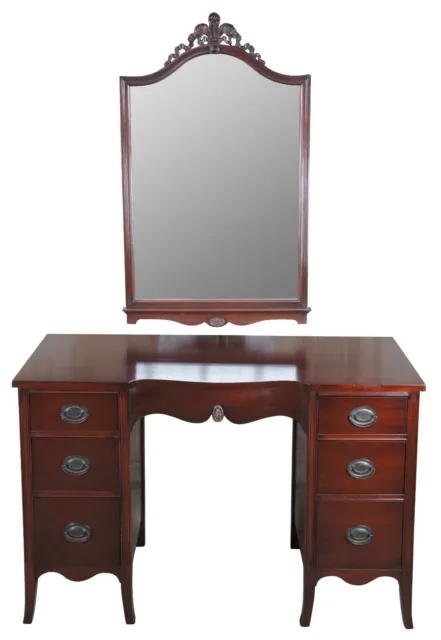 Antique West Michigan Furniture Co Sheraton Style Vanity Dressing Table & Mirror