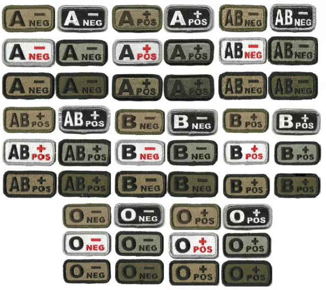 BuckUp Tactical Patch Hook Blood Type A- A+ AB- AB+ B- B+ O- O+ Neg Pos