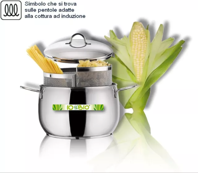 PENTOLA CUOCIPASTA 2 tipi di pasta e verdure con doppio cestello cestelli  EUR 79,00 - PicClick IT