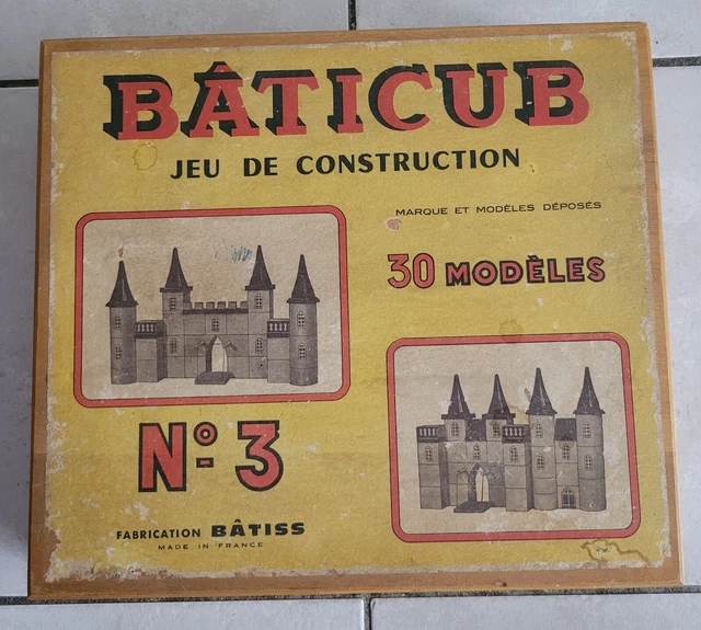 Jeu De Construction En Bois Ancien – Blocs à Empiler, Jouet éducatif Et Vintage