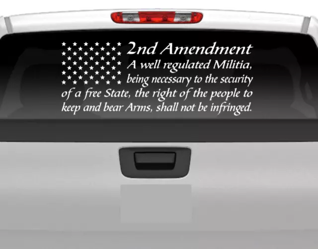 American flag 2ND Amendment Vinyl USA Decal Sticker Truck Window Patriotic   012