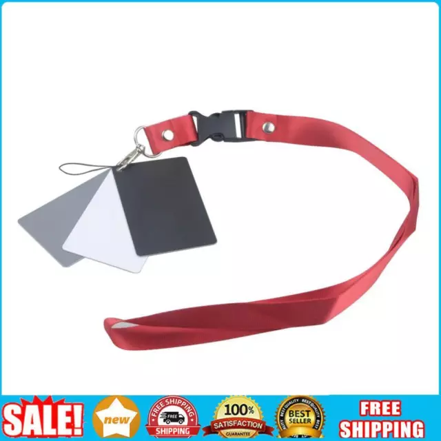 Digital Camera 3in1 Pocket-Size White Black Grey Balance Cards Neck Strap _